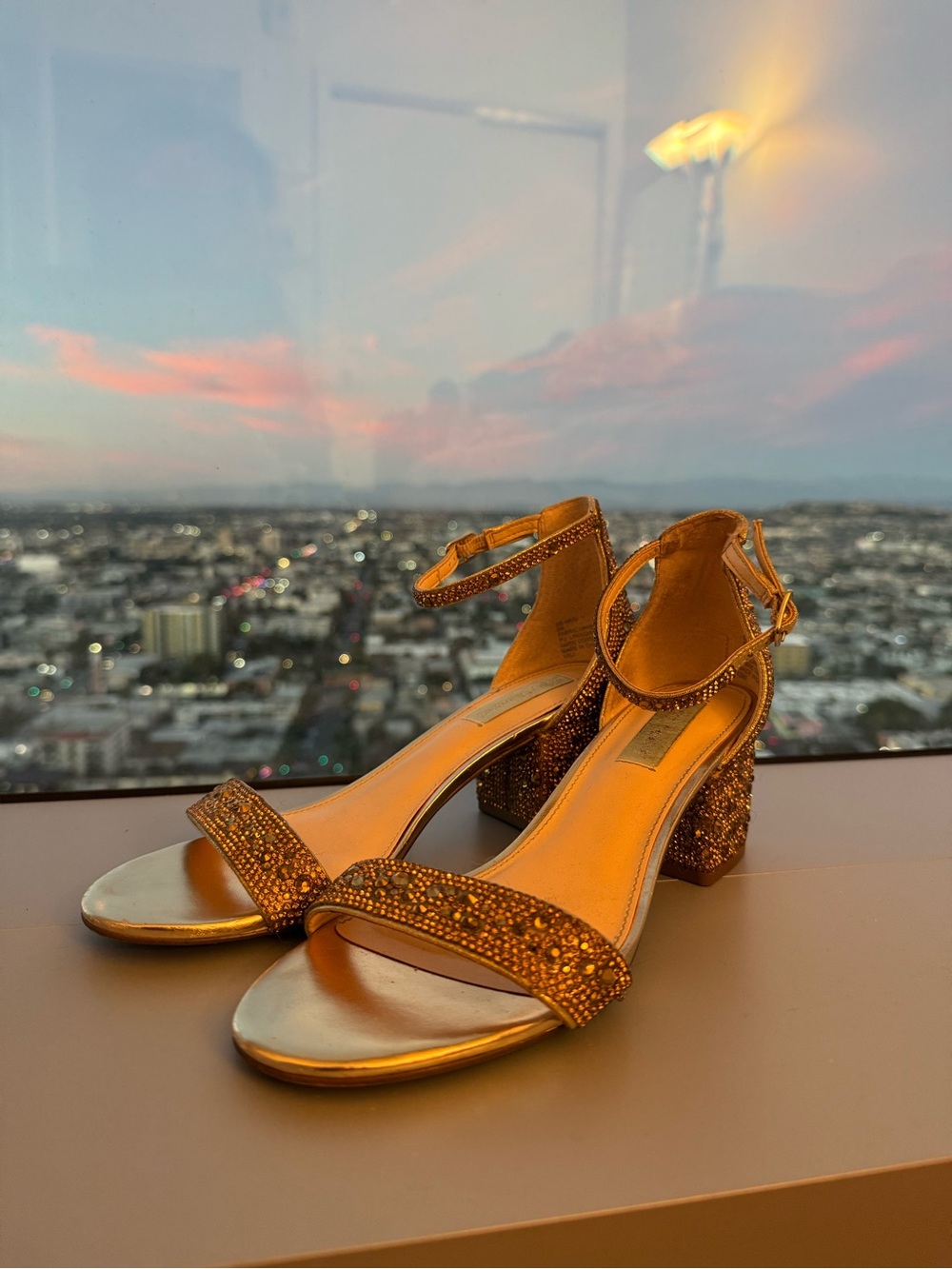 Betsey Johnson Rhinestone Block Heel